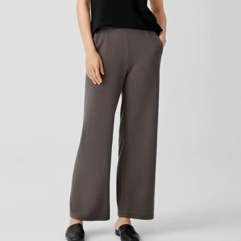 Eileen Fisher Stretch Jersey Knit Straight Pant NWT Size 1X Brown Casual Travel